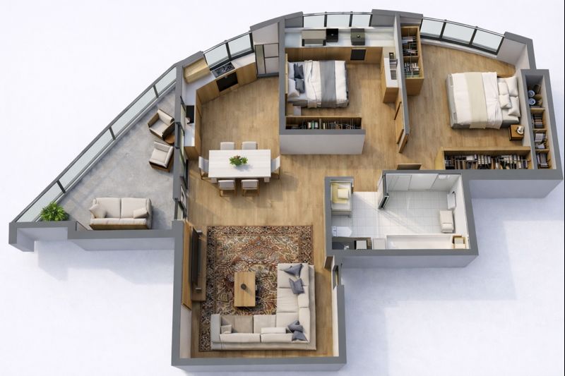 Floor plan of the 5-sleeper apartment